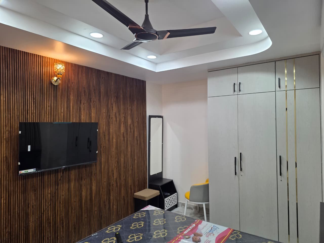 Wardrobe and TV Console Area
